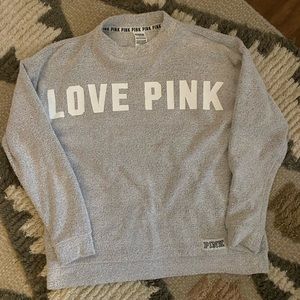 PINK Towel Material Crewneck